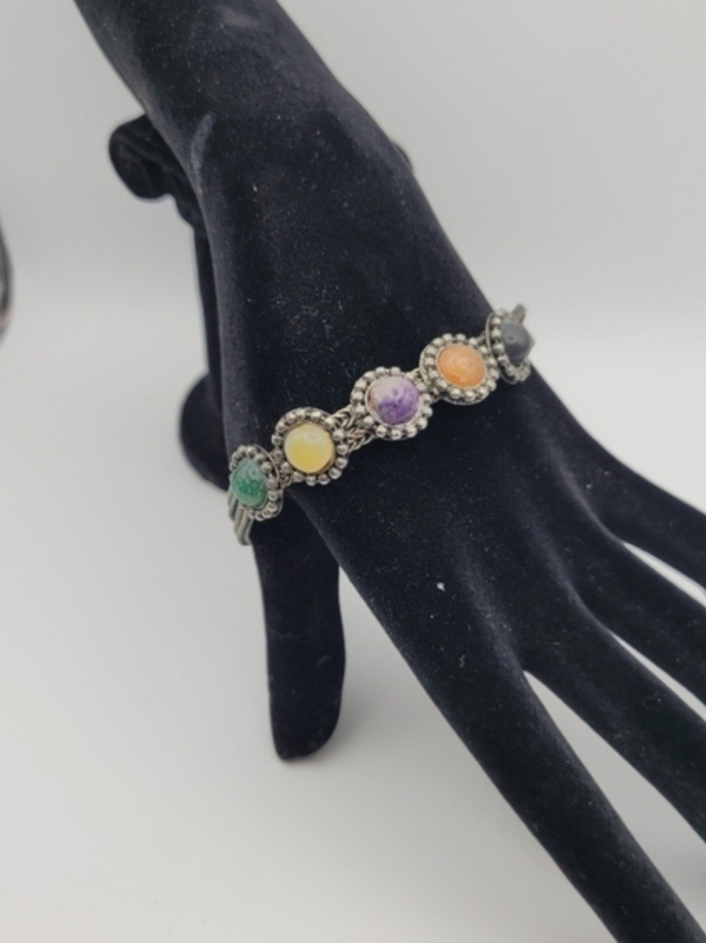 Multicolor Cabochon Link Bracelet